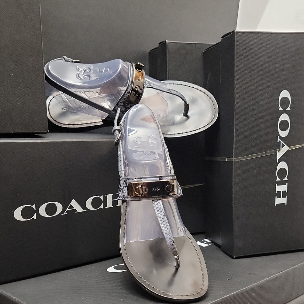 Coach Gracie SWAGGER Blue Snake Skin Sandals No. Q8140